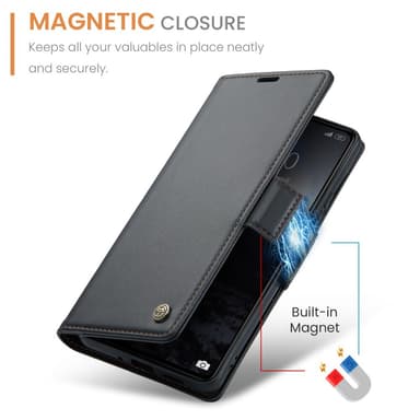 CaseMe Xiaomi Redmi 13C 4G Lompakkokotelo - Musta