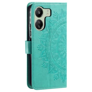 SKALO Xiaomi Redmi 13C 4G Mandala lompakkokotelo - Turkoosi