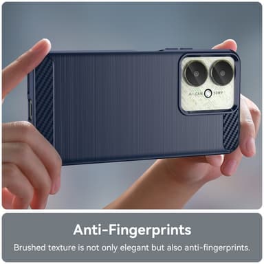SKALO Xiaomi Redmi 13C 4G Armor Carbon Iskunkestävä TPU suojakuori - Sininen