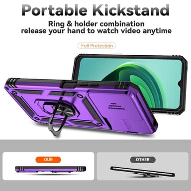 SKALO Xiaomi Redmi 13C 4G Armor hybridi metallirengas kameran liukusäädin - Violetti