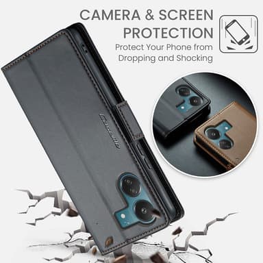 CaseMe Xiaomi Redmi 13C 4G Lompakkokotelo - Musta