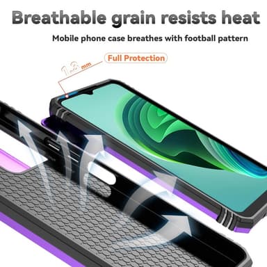 SKALO Xiaomi Redmi 13C 4G Armor hybridi metallirengas kameran liukusäädin - Violetti