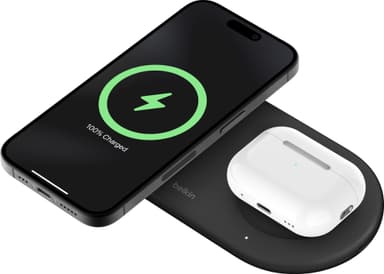 Belkin BoostCharge Pro 2in1 Magnetic Qi2 langaton laturi (musta)