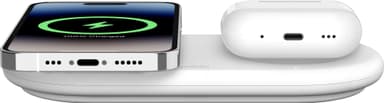 Belkin BoostCharge Pro 2in1 Magnetic Qi2 langaton laturi (valkoinen)
