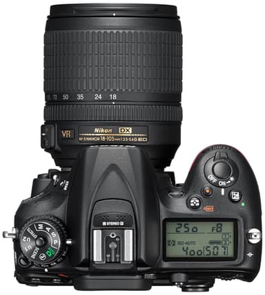 Nikon D7200 järjestelmäkamera + AF-S DX Nikkor 18-105 mm zoomiobjektiivi