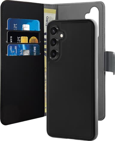 Puro 2in1 Samsung Galaxy A35 lompakkokotelo (musta)