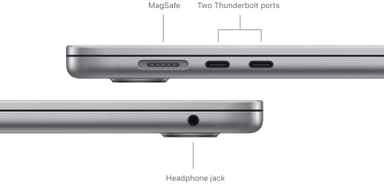 MacBook Air 15 M3/8 GB/256 GB (avaruudenharmaa)