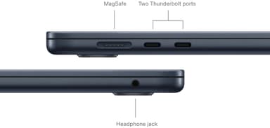 MacBook Air 15 M3/8 GB/512 GB (keskiyö)