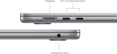 MacBook Air 15 M3/8 GB/512 GB (avaruudenharmaa)