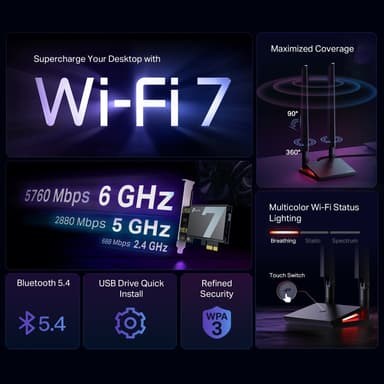 TP-Link TBE550E WiFi 7 PCIe sovitin