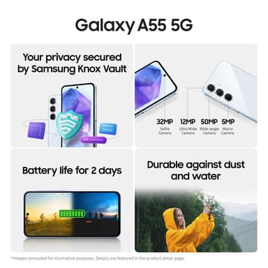 Samsung Galaxy A55 5G älypuhelin 8/128 GB (laivastonsininen)