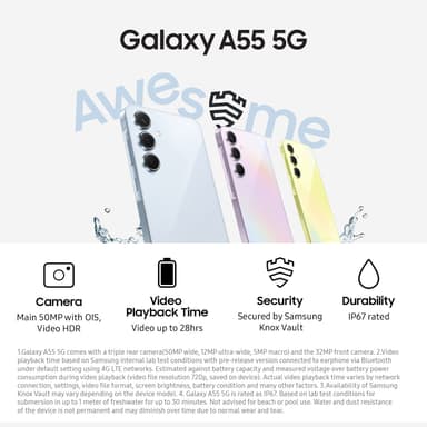 Samsung Galaxy A55 5G älypuhelin 8/128 GB (laivastonsininen)
