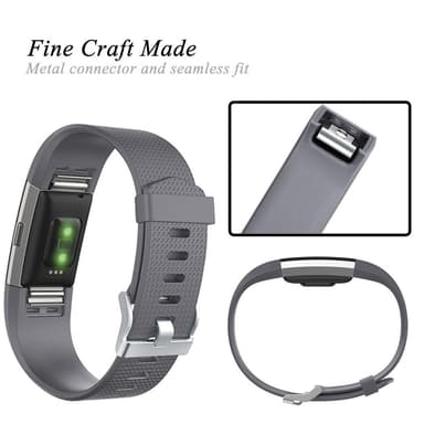 Fitbit Carge 2 ranneke L Harmaa