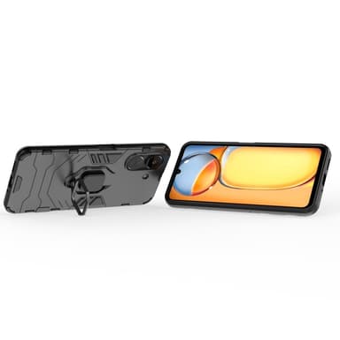SKALO Xiaomi Redmi 13C 4G Armor Hybridi metallirengas kuori - Musta