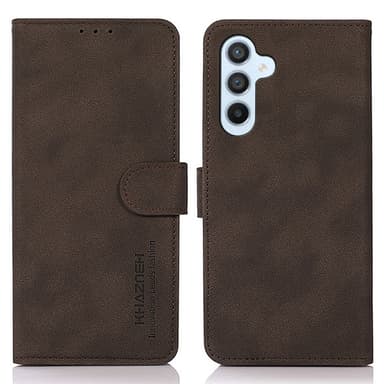 SKALO Samsung A25 5G KHAZNEH Lompakkokotelo PU-nahasta - Ruskea