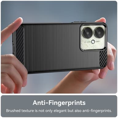 Xiaomi Redmi 13C:lle hiilikuiturakenne Takakansi - musta