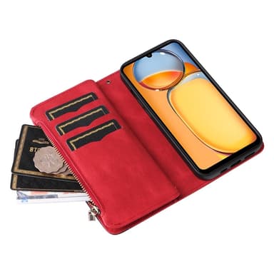 KT lompakkokotelo Xiaomi Redmi 13C:lle - Punamusta