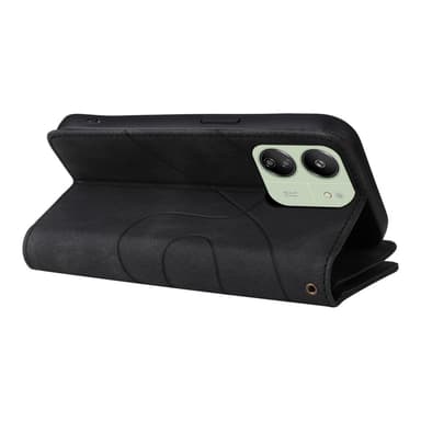 KT lompakkokotelo Xiaomi Redmi 13C:lle - musta-punainen