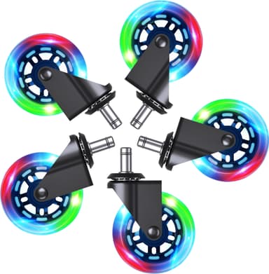 Piranha pyörät pelituolille – 5 kpl (RGB)