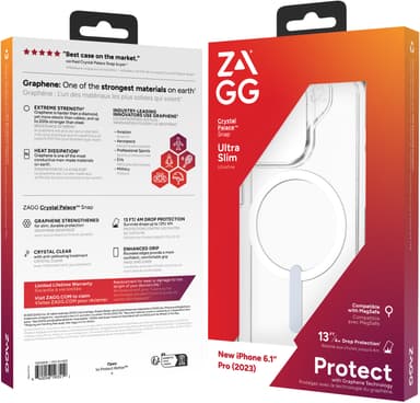 Zagg iPhone 15 Pro Crystal Palace Snap suojakuori (läpinäkyvä)