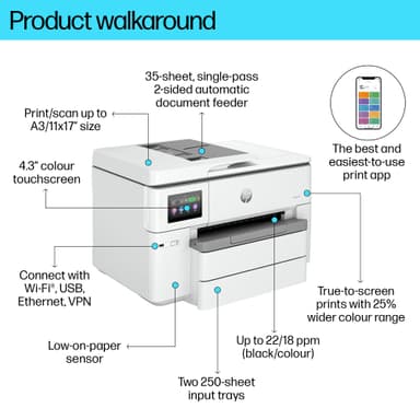 HP OfficeJet Pro 9730e AIO Inkjet monitoimitulostin