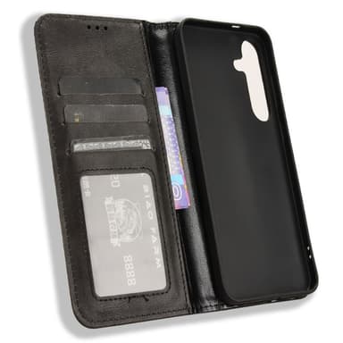 Lompakkoteline Käännettävä puhelinkotelo Samsung Galaxy S24 - musta