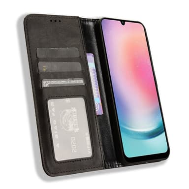 Lompakkoteline Käännettävä puhelinkotelo Samsung Galaxy A25 - musta