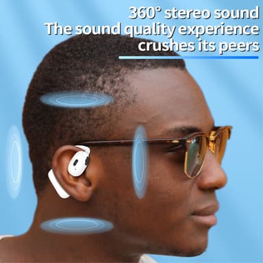 Single Ear Hook Headphone Bluetooth 5.4 -stereokuulokkeet - valkoinen