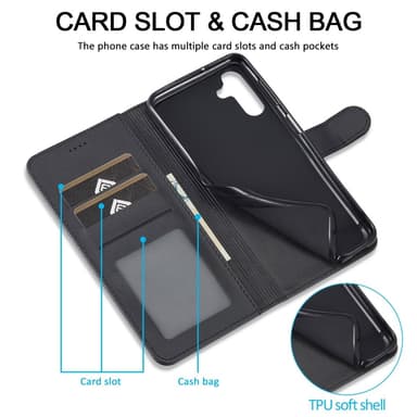 LC.IMEEKE lompakkokotelo Samsung Galaxy A15 - musta