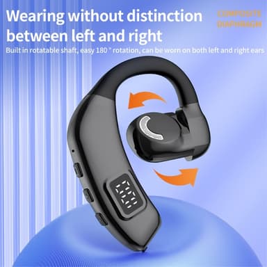 Bluetooth 5.4 yhden korvan kuulokkeet langattomat koukku Valkoinen