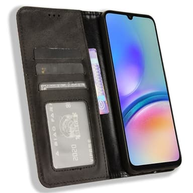 Lompakkoteline Käännettävä puhelinkotelo Samsung Galaxy A05s - musta