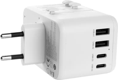 Fixed World 65 W matka-adapteri (valkoinen)