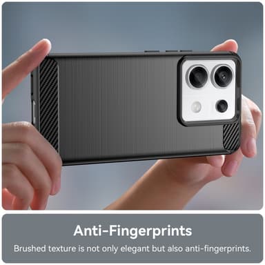 SKALO Xiaomi Redmi Note 13 Pro 5G Armor Carbon Iskunkestävä TPU suojakuori - Musta
