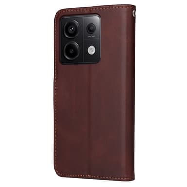 SKALO Xiaomi Redmi Note 13 Pro 5G PU-nahkainen Lompakkokotelo - Ruskea