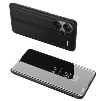 SKALO Xiaomi Redmi Note 13 Pro+ Clear View Mirror Lompakko - Musta