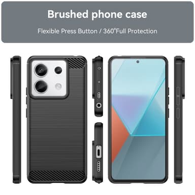 SKALO Xiaomi Redmi Note 13 Pro 5G Armor Carbon Iskunkestävä TPU suojakuori - Musta