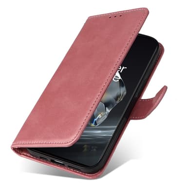 SKALO OnePlus 12R 5G PU-nahkainen Lompakkokotelo - Pinkki