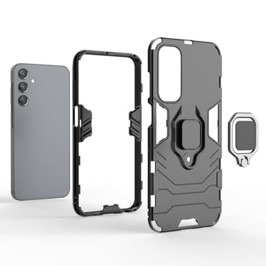 SKALO Samsung A25 5G Armor Hybridi metallirengas kuori - Musta