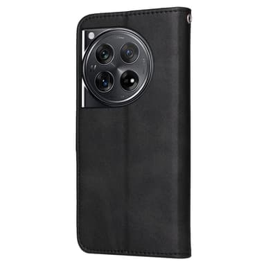 SKALO OnePlus 12 5G PU-nahkainen Lompakkokotelo - Musta