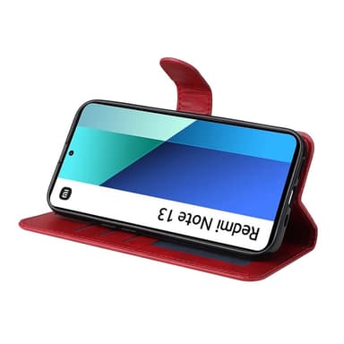 SKALO Xiaomi Redmi Note 13 4G PU-nahkainen Lompakkokotelo - Punainen