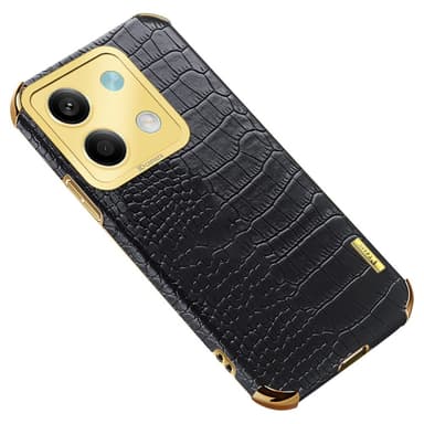 SKALO Xiaomi Redmi Note 13 5G Krokotiili Kultainen Reuna Kuori - Musta