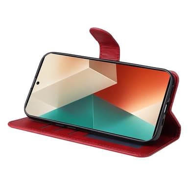SKALO Xiaomi Redmi Note 13 5G PU-nahkainen Lompakkokotelo - Punainen