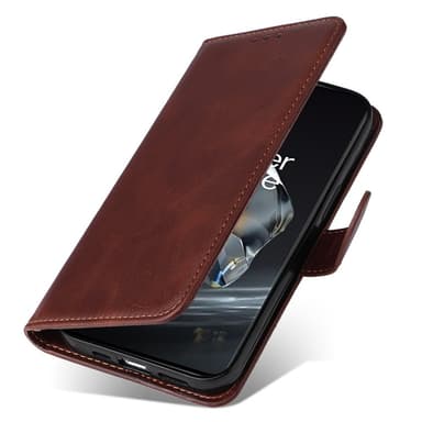 SKALO OnePlus 12 5G PU-nahkainen Lompakkokotelo - Ruskea