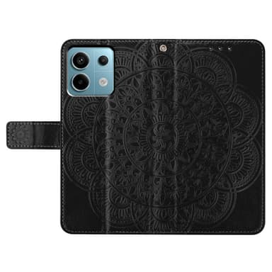SKALO Xiaomi Redmi Note 13 Pro 5G Mandala lompakkokotelo - Musta