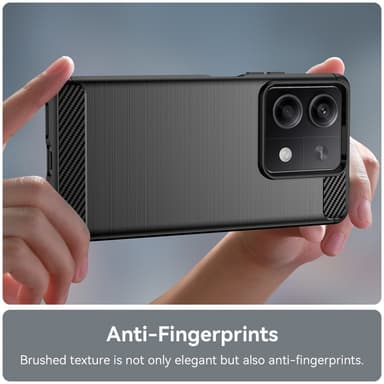 SKALO Xiaomi Redmi Note 13 5G Armor Carbon Iskunkestävä TPU suojakuori - Musta