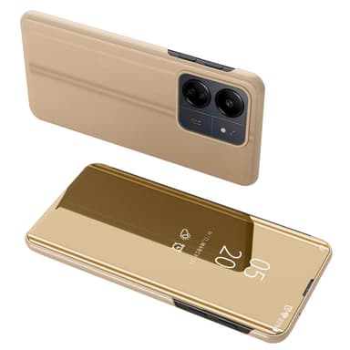 SKALO Xiaomi Redmi 13C 4G Clear View Mirror Lompakko - Kulta