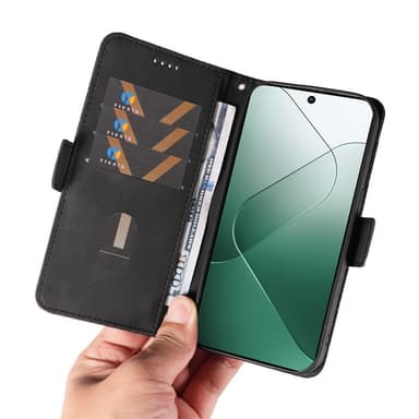 SKALO Xiaomi 14 5G Tikattu Lompakko - Musta