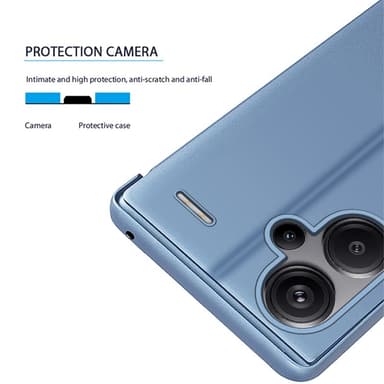 SKALO Xiaomi Redmi Note 13 Pro+ Clear View Mirror Lompakko - Ruusukulta