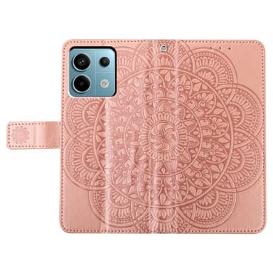 SKALO Xiaomi Redmi Note 13 Pro 5G Mandala lompakkokotelo - Ruusukulta