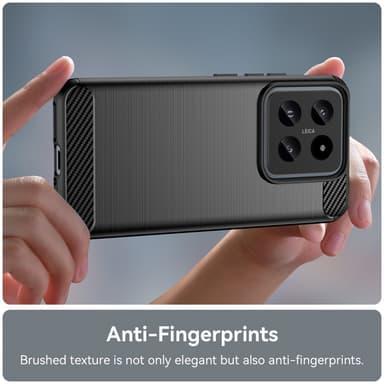 SKALO Xiaomi 14 5G Armor Carbon Iskunkestävä TPU suojakuori - Musta